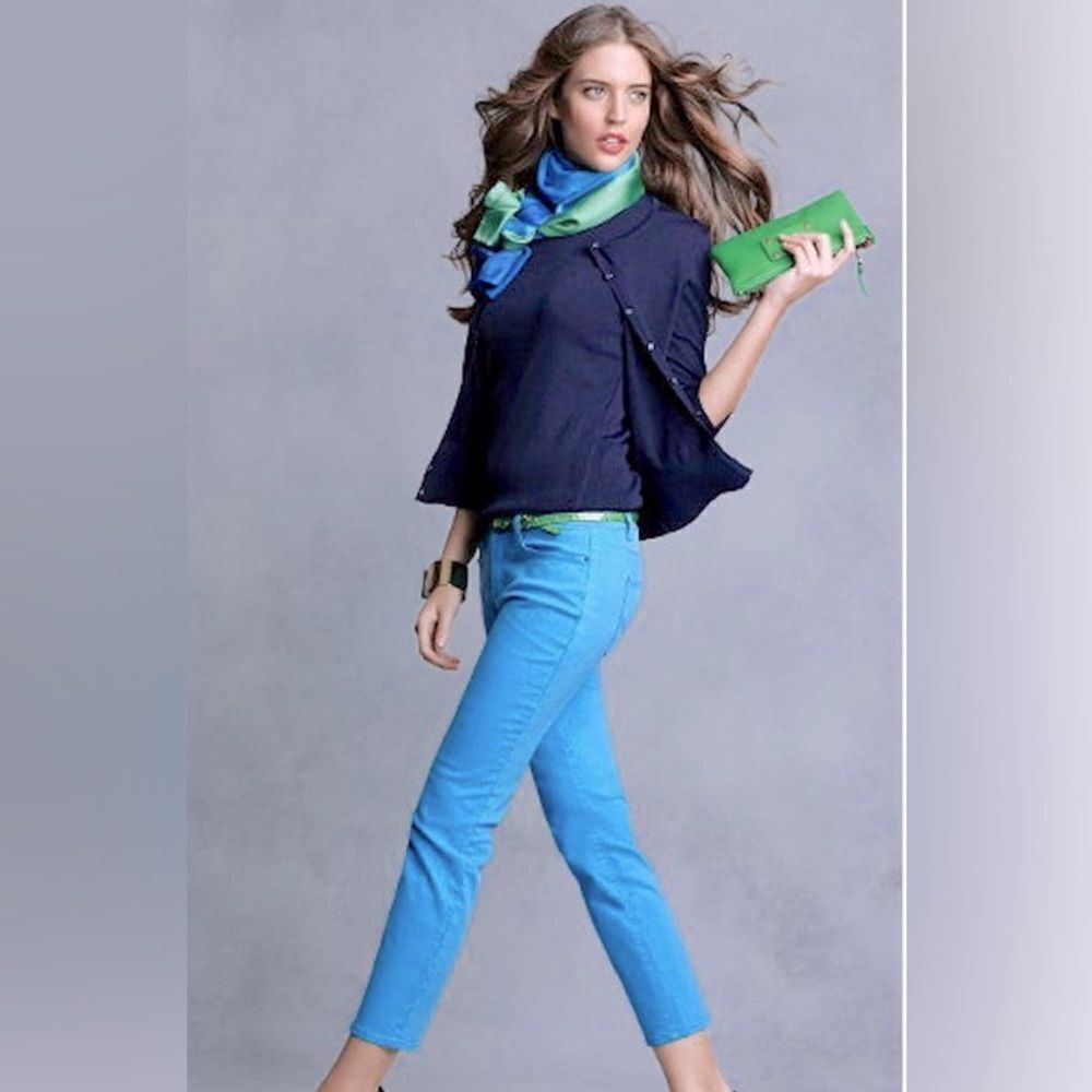 Ralph Lauren Black Label Turquoise Crystal Big Pony Cropped 888 Jean